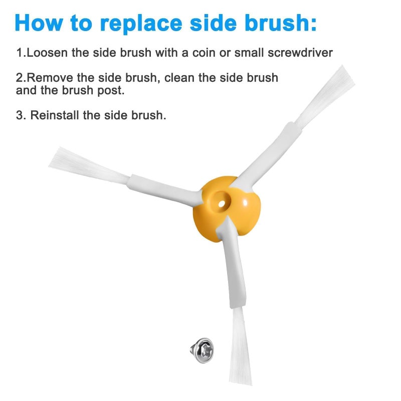 EEEKit Replacement Side Brushes Accessories Fit for iRobot Roomba Series 500 600 700 i-Robot Roomba Side Brushes Vacuum Cleaner Vacuum Robot Replacement Set - Image 4